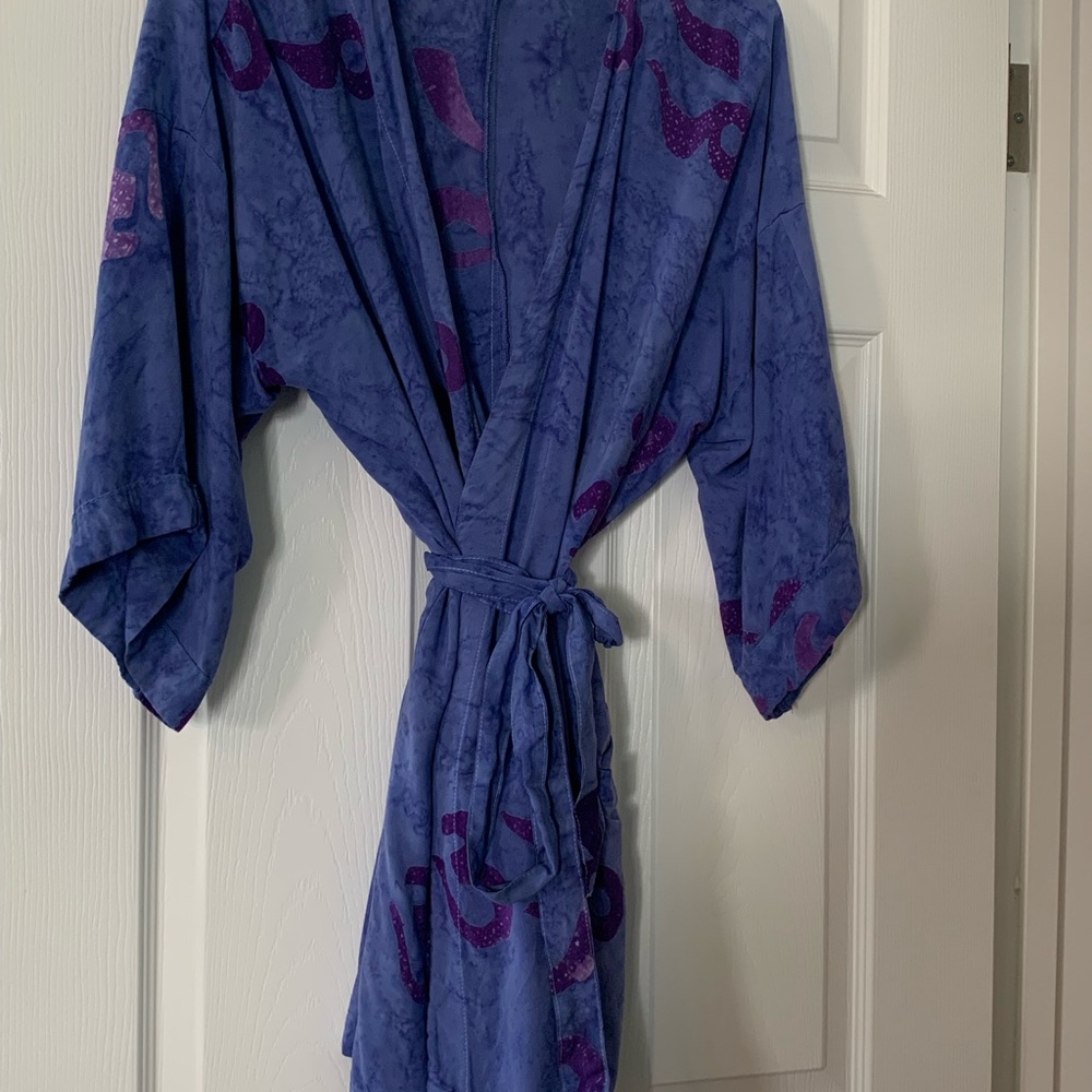 Purple Batik Short Kimono